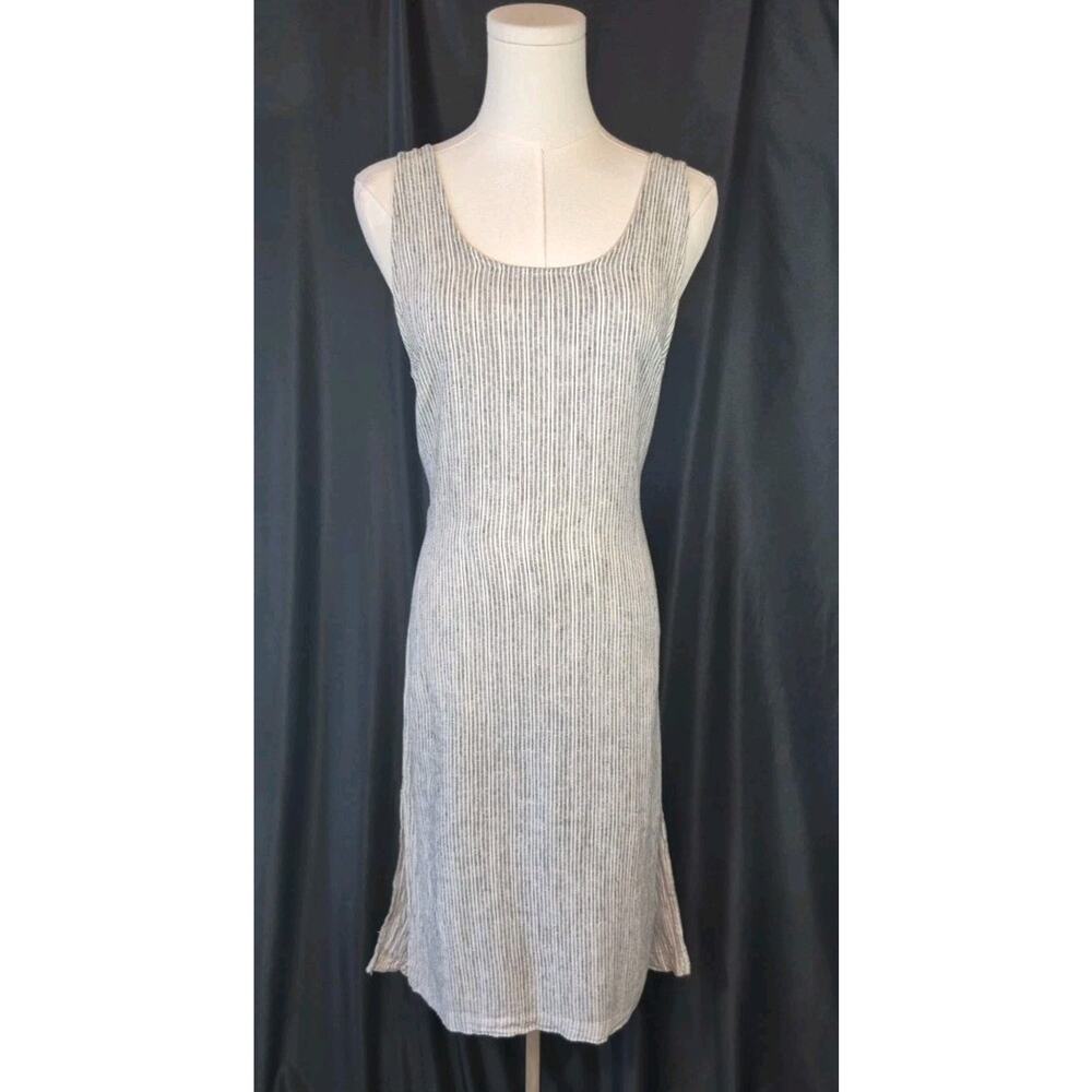 Marine Layer Black White Striped Linen Blend Mini Dress Small